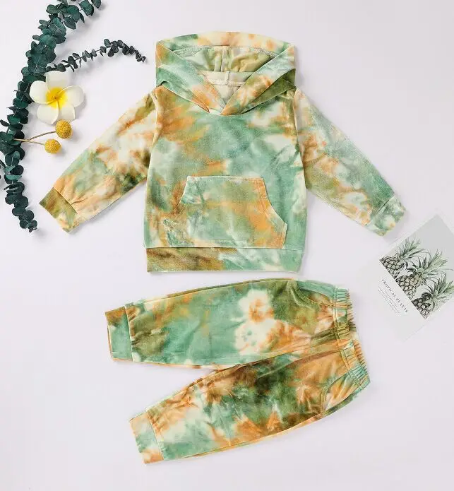 Комплект одежды для малышей из 2 предметов топ с капюшоном и длинными рукавами