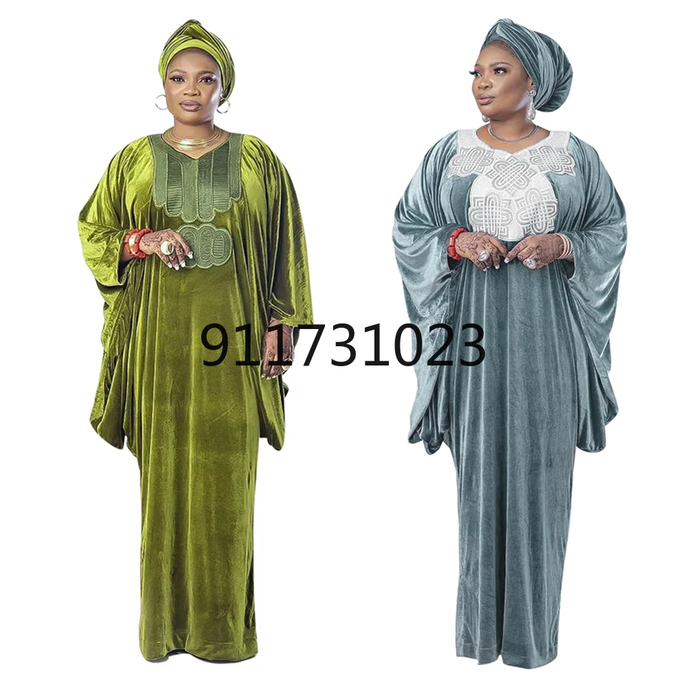 African Dresses For Women Dashiki Evening Party Dress Kaftan Velvet Robe Plus Size Boubou Africain Femme Clothes Outfits | Тематическая