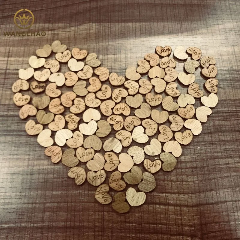 

100pcs/lot Love Wooden hearts heart of wood vintage rustic Wedding decor home birthday decoration Party Diy craft supplies