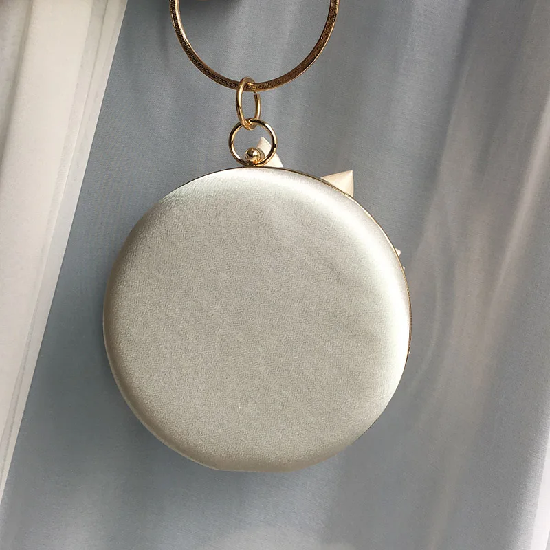 Женские атласные вечерние сумки чистого цвета свадебные с кристаллами и