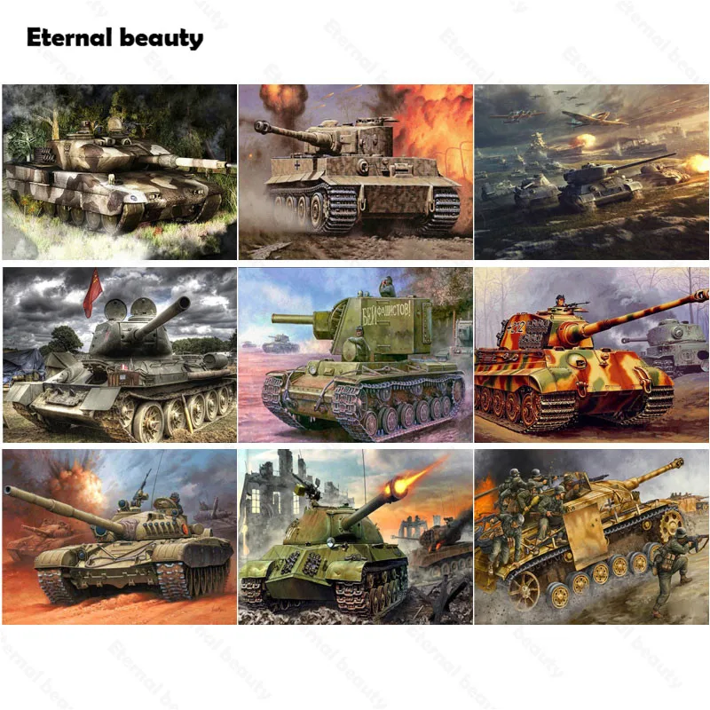 

Diamond Painting Tank 5D Diy Full Diamond Embroidery Round Square Diamond Mosaic Cross Stitch Kits Picture of Rhinestone Artwork
