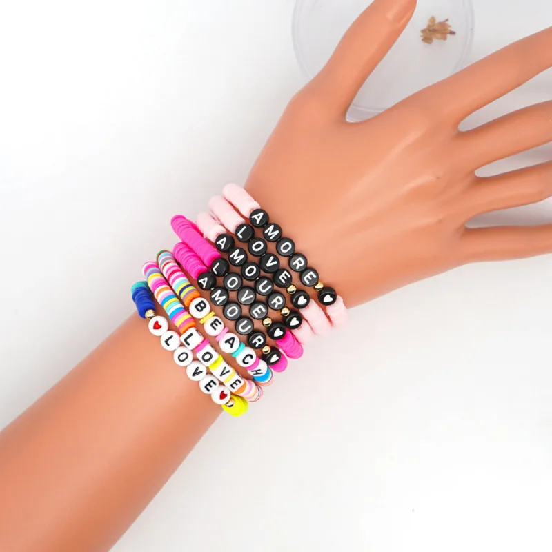 Разноцветная мягкая керамика с акриловыми плоскими бусинами набор сделай сам