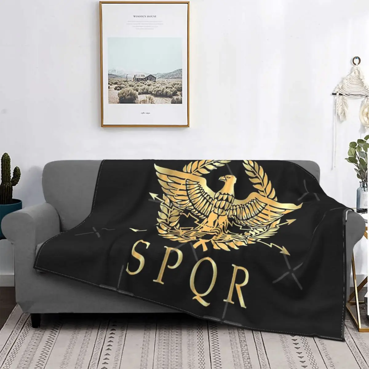 

Spqr-Manta estándar del Imperio Romano, colcha para cama a cuadros, manta de Picnic para bebé