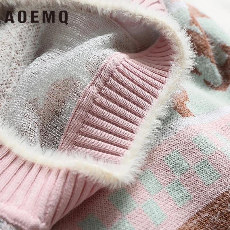 AOEMQ модные свитера розового цвета с игральными картами и необычным рисунком