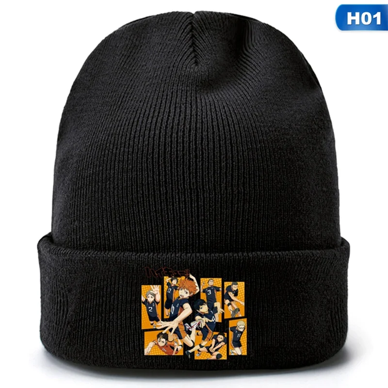 

Winter Hat Beanies Knitted Hat Anime Haikyuu! Knitting Winter Hat Warm Hip-Hop Cap Unisex Teenager Hats