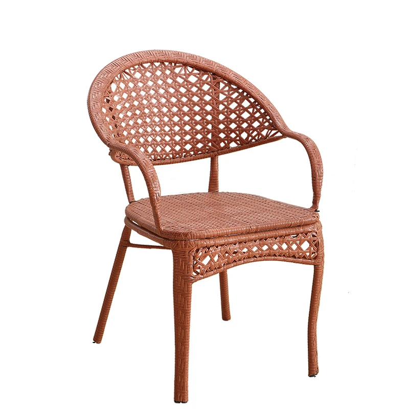 Плетеный одиночный маленький ротанговый ленивый стул для отдыха с подлокотником