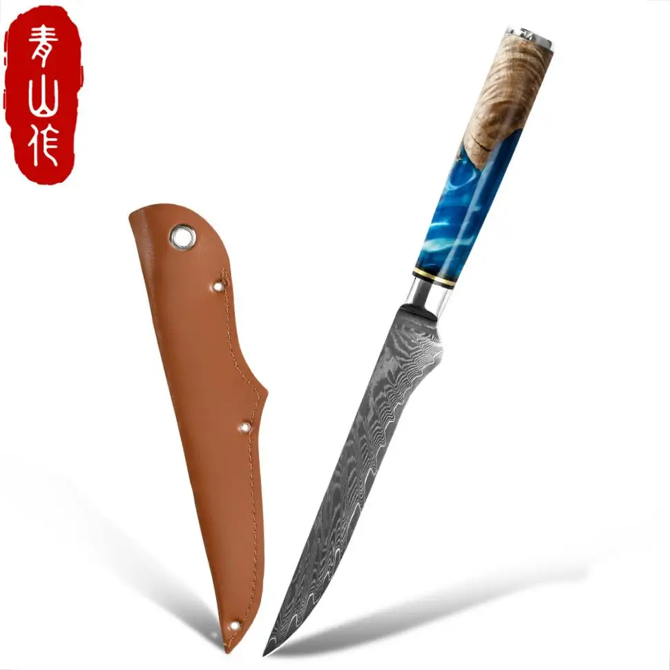 Нож для резки из дамасской стали 67 слоев|Кухонные ножи| |