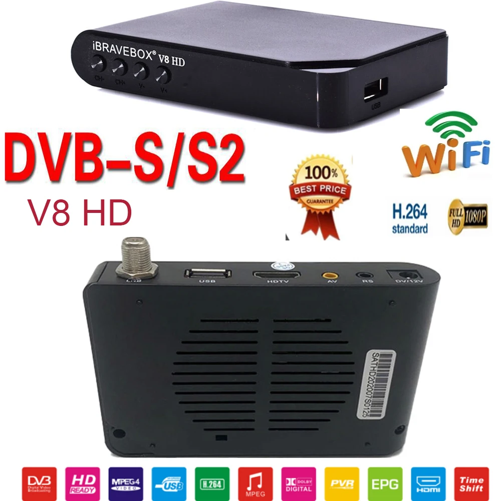 

Спутниковый ресивер iBRAVEBOX V8 HD цифровой H.264 Full HD 1080P DVB-S2 Поддержка USB WiFi спутниковый цифровой ТВ Декодер CS Youtobe