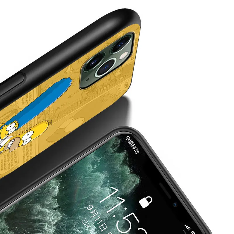 

Cartoon Anime Sim For Apple iPhone 12 11 XS Pro Max Mini XR X 8 7 6 6S Plus 5 SE 2020 Black Silicone Cover Phone Cross