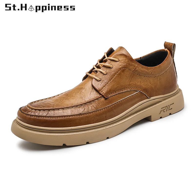 

2021 New Winter Men Shoes Luxury Brand Leather Lace Up Martin Shoes Fashion Casual Wedding Dress Shoes For Men Oxford Shoes