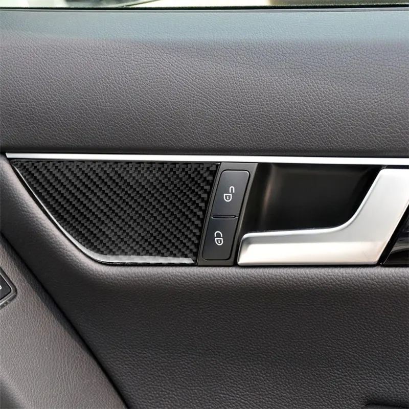 

Carbon Fiber Car Accessories Interior Seat Memory Lock Button Cover Trim Stickers For Merecedes-Benz C Class W204 2007-2013