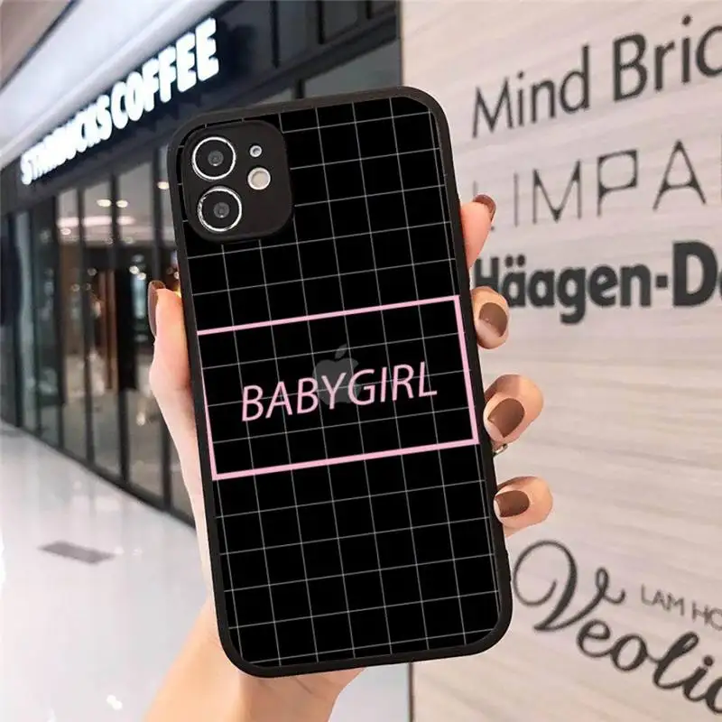 

BABY Babe Babygirl Phone Case For iphone 12 11 8 7 plus mini x xs xr pro max matte transparent cover