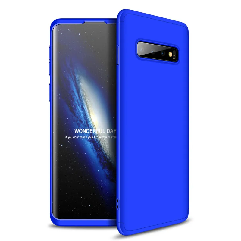 Синий 360 полный защитный чехол для телефона samsung Note 10 Pro матовый ПК противоударный чехол для samsung Galaxy S9 S10 Plus A70 M30 чехол s - Цвет: Синий