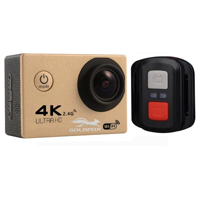 Золотой Экшн-камера F60R Ultra HD 4 K, Wi-Fi, удаленная Спортивная камера 16MP 170 Wide Angel 30M Go, водонепроницаемая профессиональная камера для экстремальных видов спорта, видеокамера - Цвет: Золотой