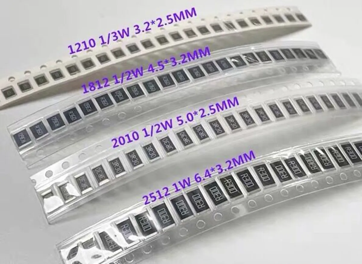 

100Pcs/Lot 1812 SMD Resistor Kit 5% Tolerance 0R-22M 51K 56K 62K 68K 75K 82K 91K 10 Ohm Full Value Available DIY Assorted Set