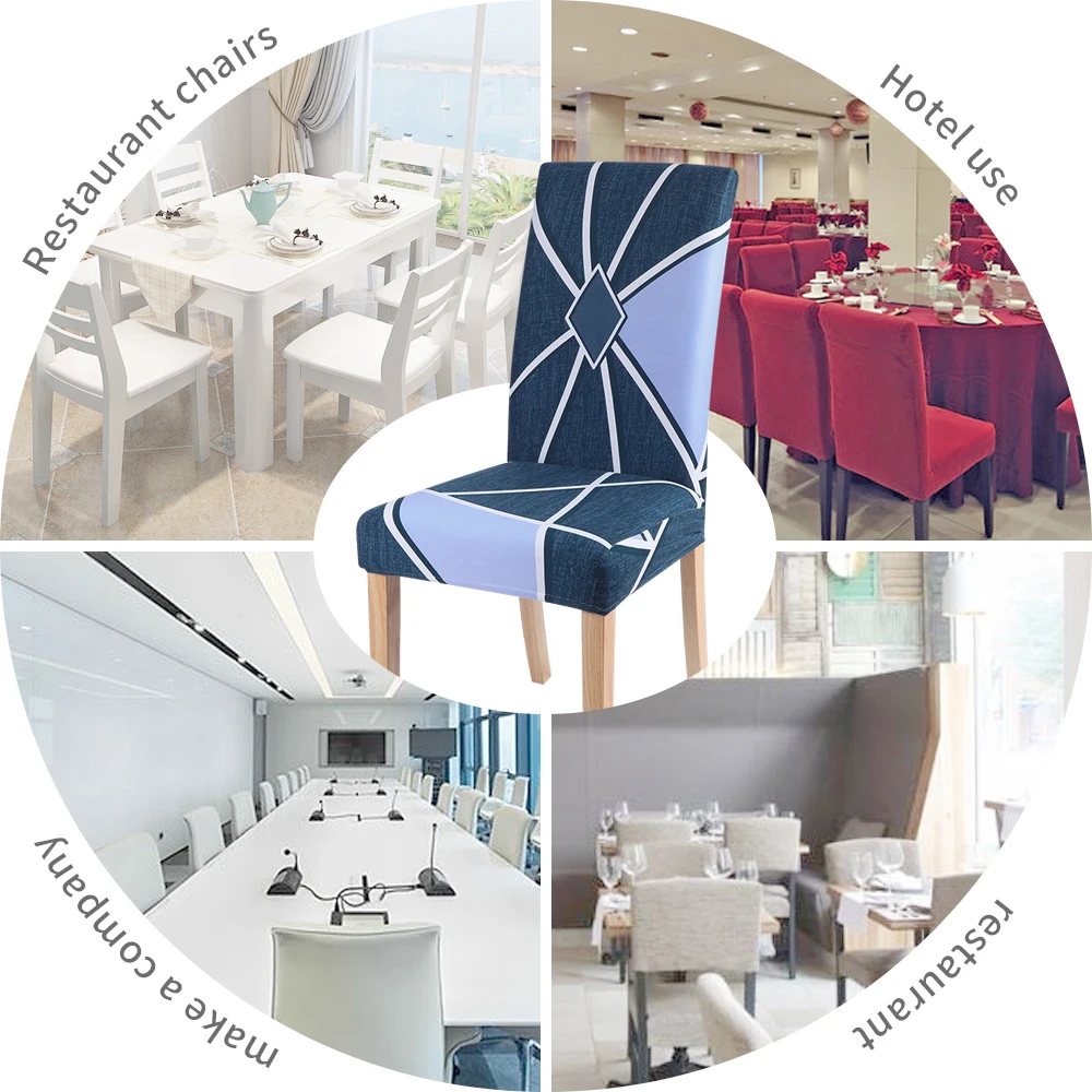 

Elastic Chair Cover Stretch Dining Removable Slipcovers Protector Anti-Dust Furniture Decor For Wedding Banquet Party 1/2/4/6pcs