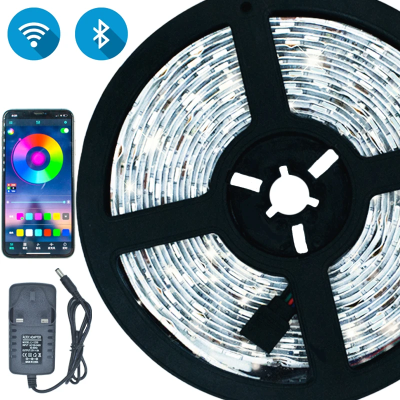 

LED Strips Bluetooth Iuces Led RGB 5050 SMD 2835 Waterproof Flexible Lamp Tape Ribbon Diode DC12V 5M 10M 15M 20M WiFi LED Lights