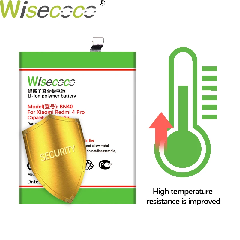 Wisecoco BN40 5850 мАч Новая батарея для Xiaomi Redmi 4 Pro телефон Замена высокого качества +