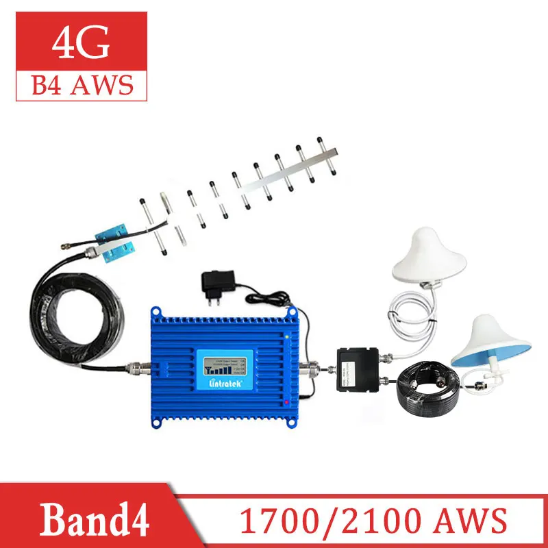 Lintratek AWS B4 1700/1900 4G LTE 70 дБ усилитель сотового сигнала повторитель телефона GSM 4g