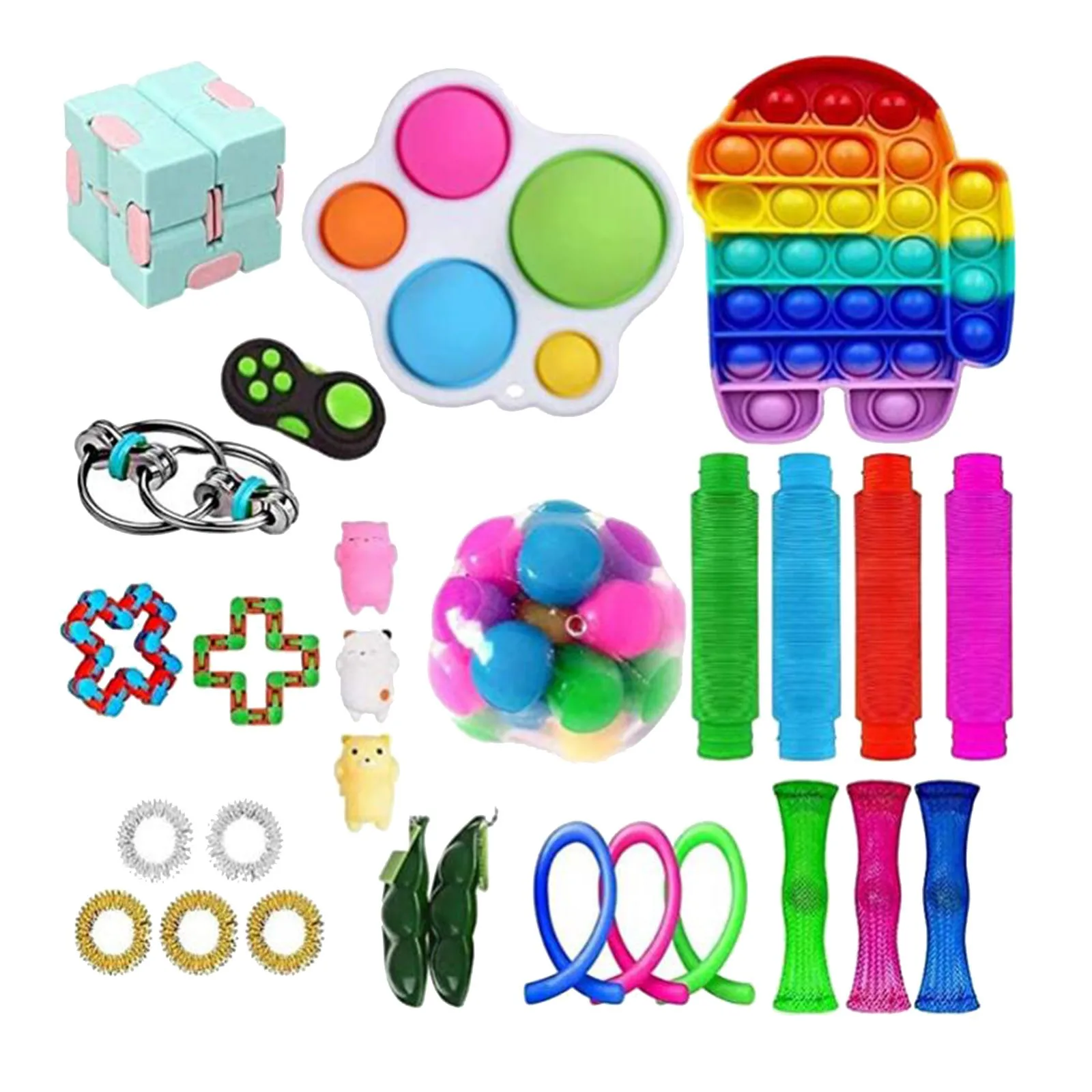 

Fidget Toys Anti Stress Set Strings Relief Pack Gift for Adults Children Figet Sensory Squishy Relief Antistress simple dimple