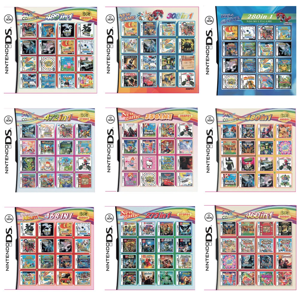 

208 in 1 MULTI CART Super Combo Video Games Cartridge Card Cart Pokemon for Nintendo DS NDS 3DS XL 3DSXL 2DS NDSL NDSI xinco