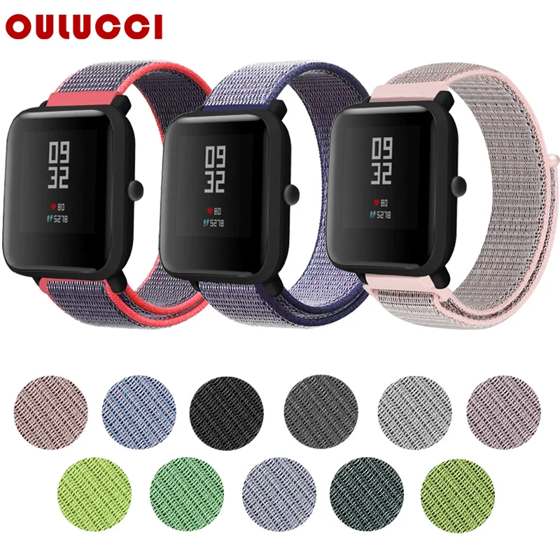 Нейлоновый ремешок OULUCCI 20 мм для умных часов Xiaomi Huami Amazfit Bip BIT Lite Youth | Электроника