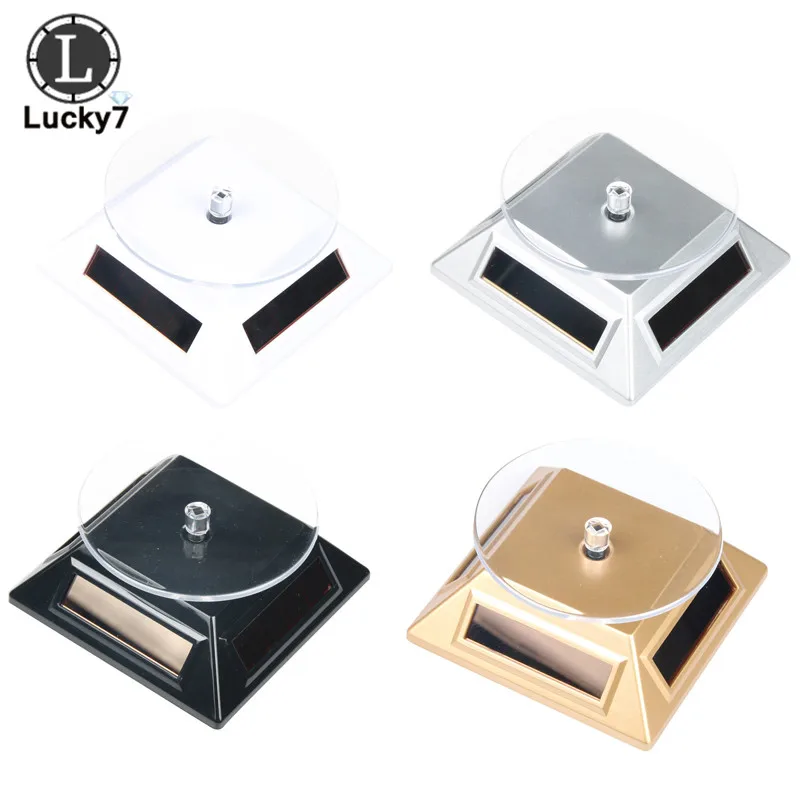 Вращающаяся витрина на солнечной батарее для ювелирных изделий вращающаяся 360