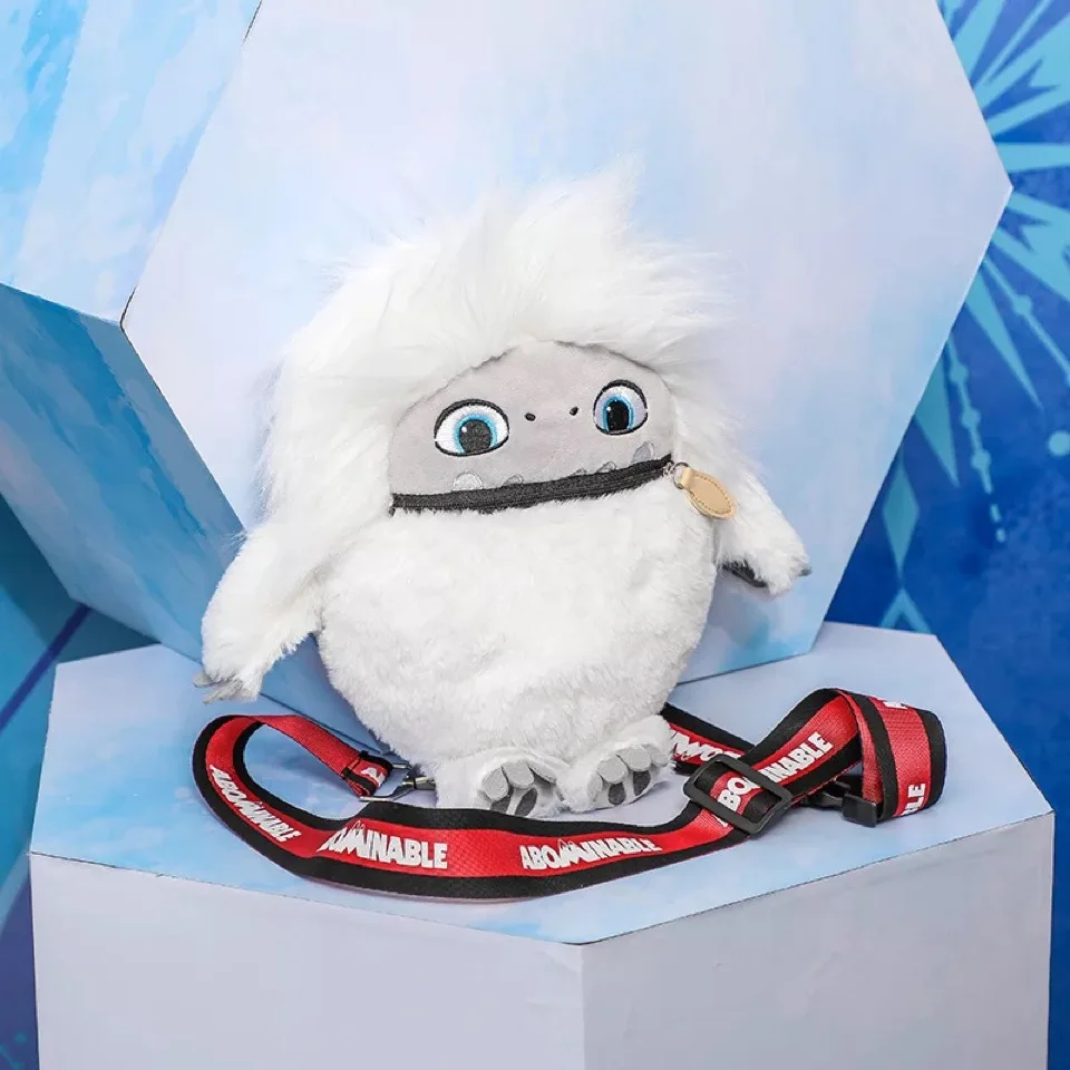 crossbody bag Yeti Плюшевые игрушки Аниме Снеговик Плюшевые Пушистые белые волосы Монстр плюшевый рюкзак подарок для детей подарок на день рождения - Цвет: crossbody bag