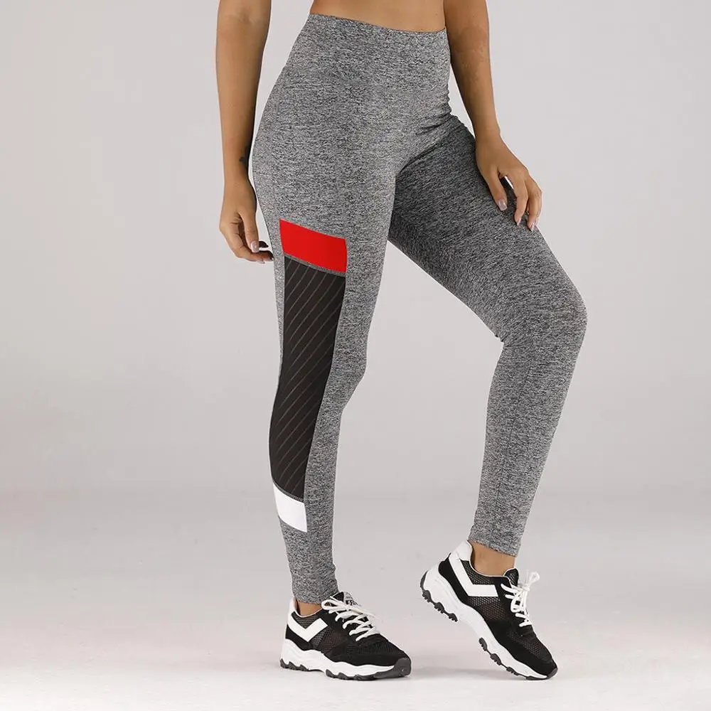 Женские штаны для бега тренировок с карманами леггинсы фитнеса высокой талией