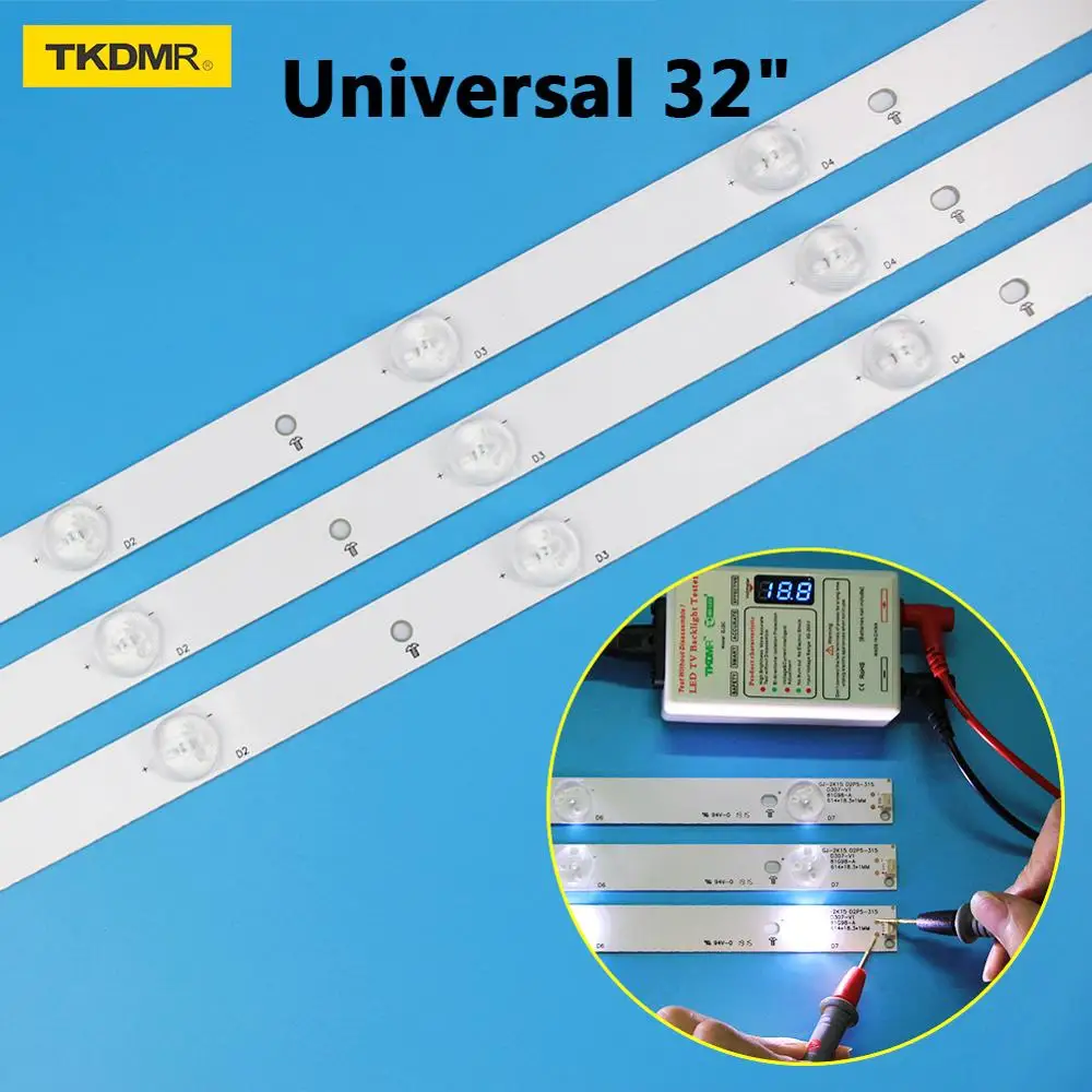 

Светодиодные ленты для подсветки TKDMR, универсальные LED ленты для ТВ 32 светодиодный B1 B2-Type V13 6916L-1204A 6916L-1399A 32LA620V 32LN575S, 3 шт./комплект