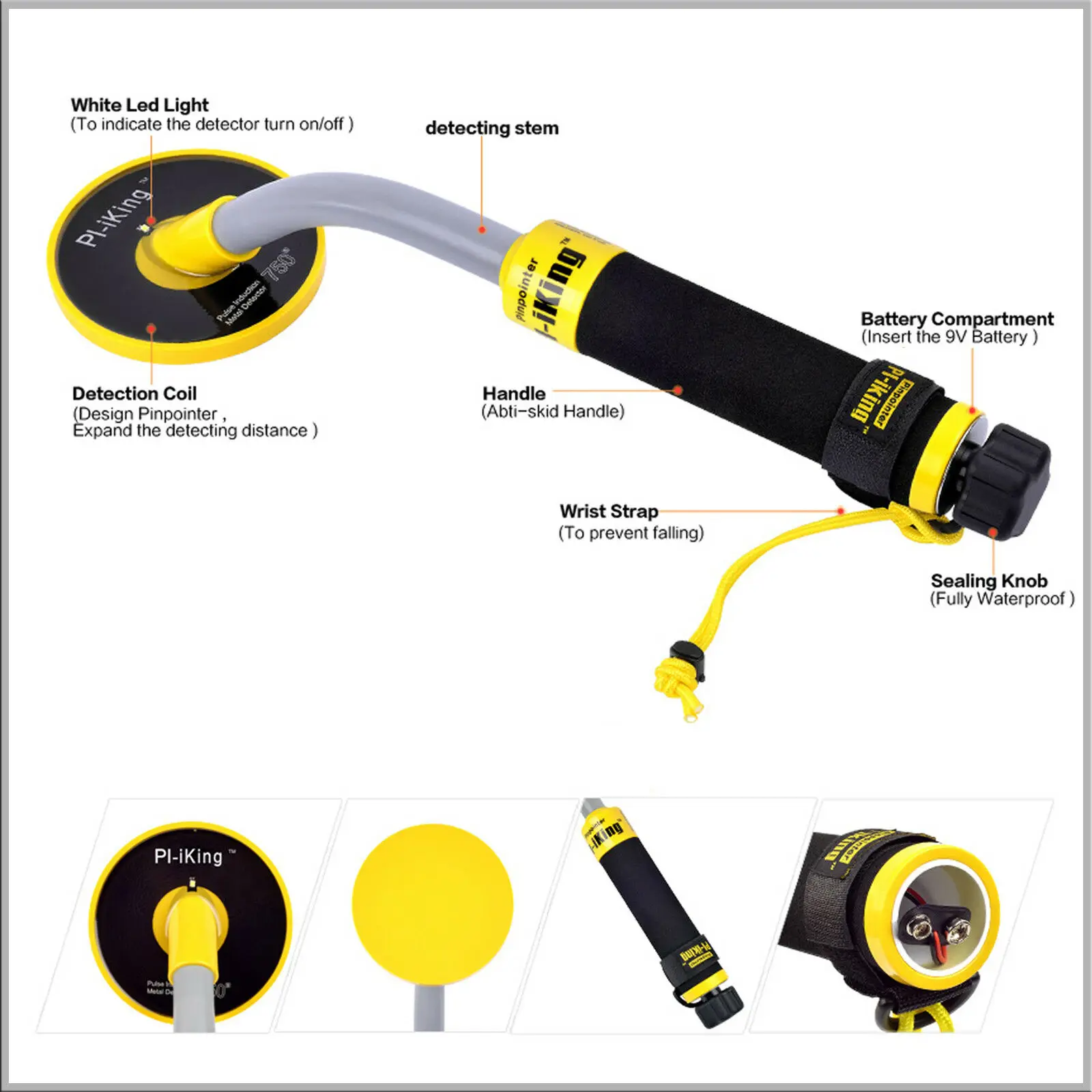 Новый 30 метров (30 м) Pi-iking 750 Targeting Pinpointer импульсная индукция (PI) подводный