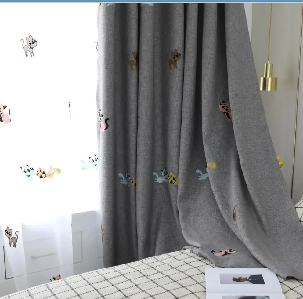 Выполненные на заказ скандинавские занавески с отделкой Детские утолщенные