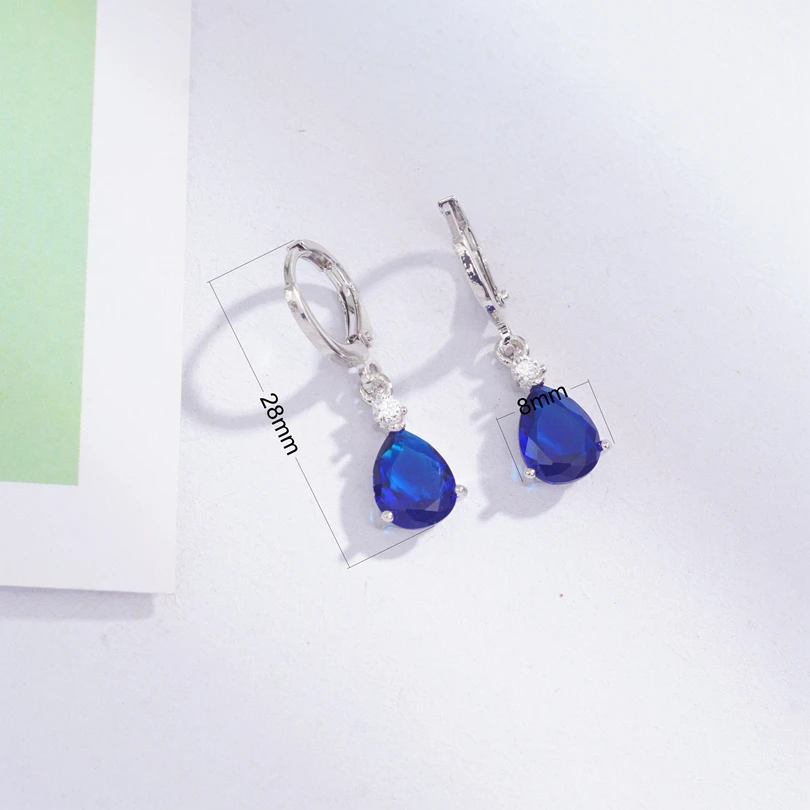 Серьги кольца в форме капли воды из кубического циркония простой стиль серьги