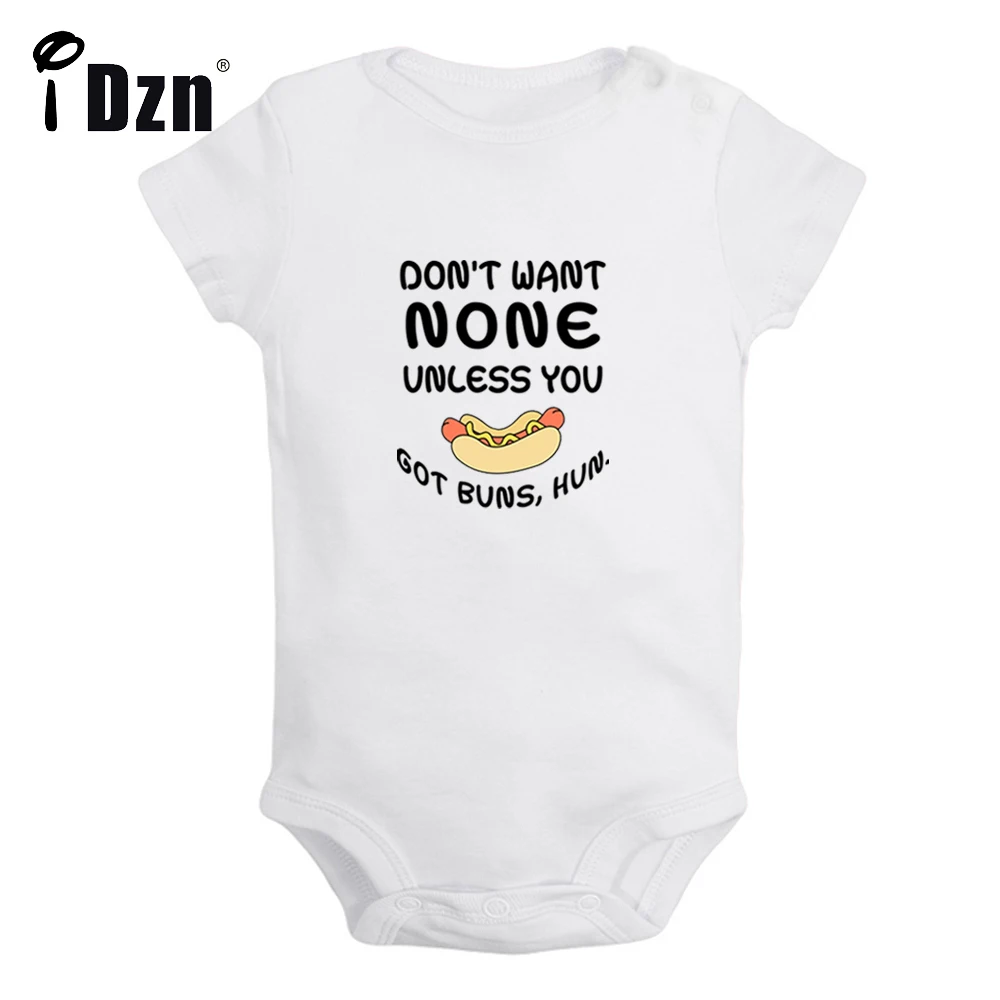 Don't Want None Unless you Got Buns Hun Baby Boys Fun Rompers Baby Girls Cute Bodysuit Infant Short Sleeves Jumpsuit Clothes