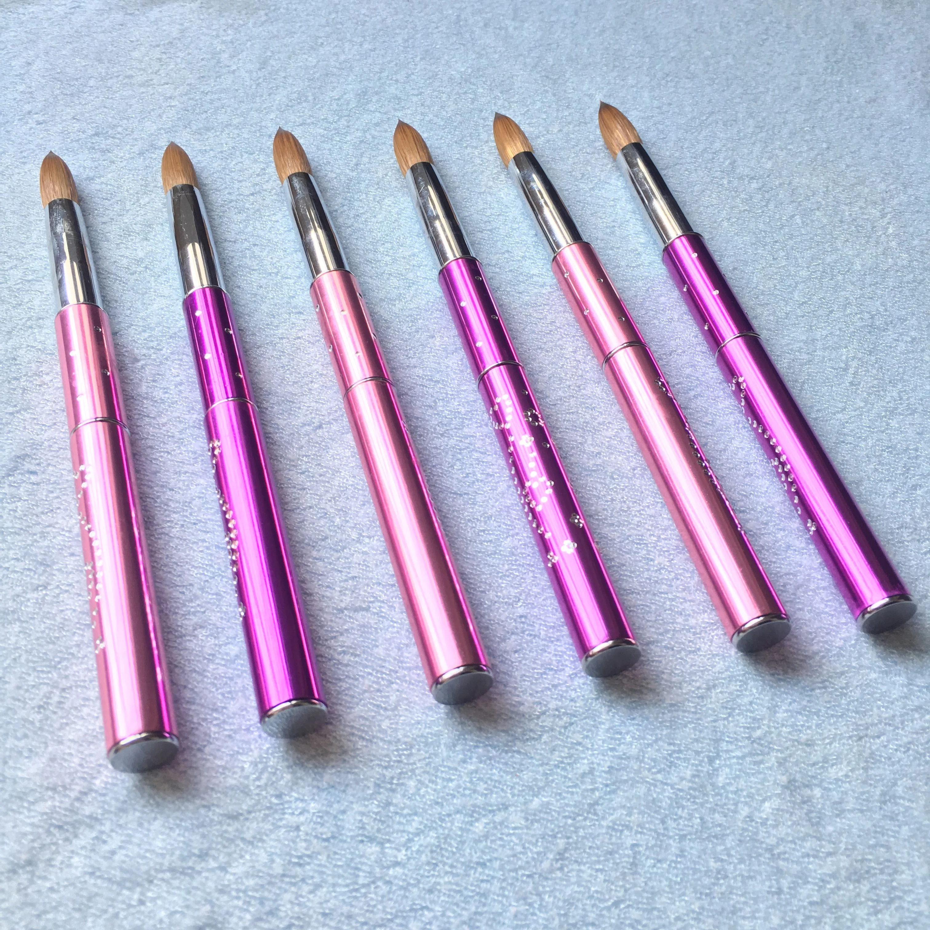

Nail Tool Metal Handle Round 10#20 Nail Art Acrylic Brush Pure Kolinsky Professional Diamond Drawing Painting Polish Sable 10pcs