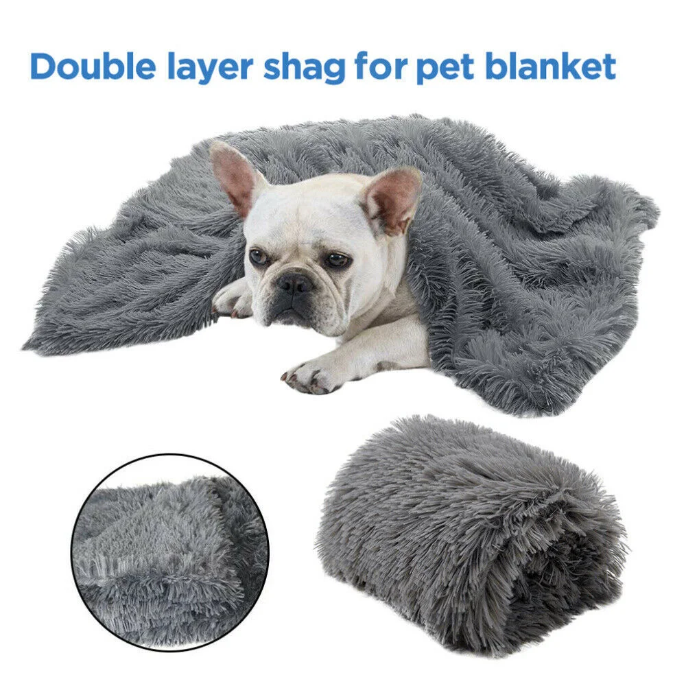 

Winter Double-layer Fleece Pet Puppy Cat Bed Blanket Soft Long Plush Pet Mat Sleeping Cover Mattress Dogs Warm Cushion House