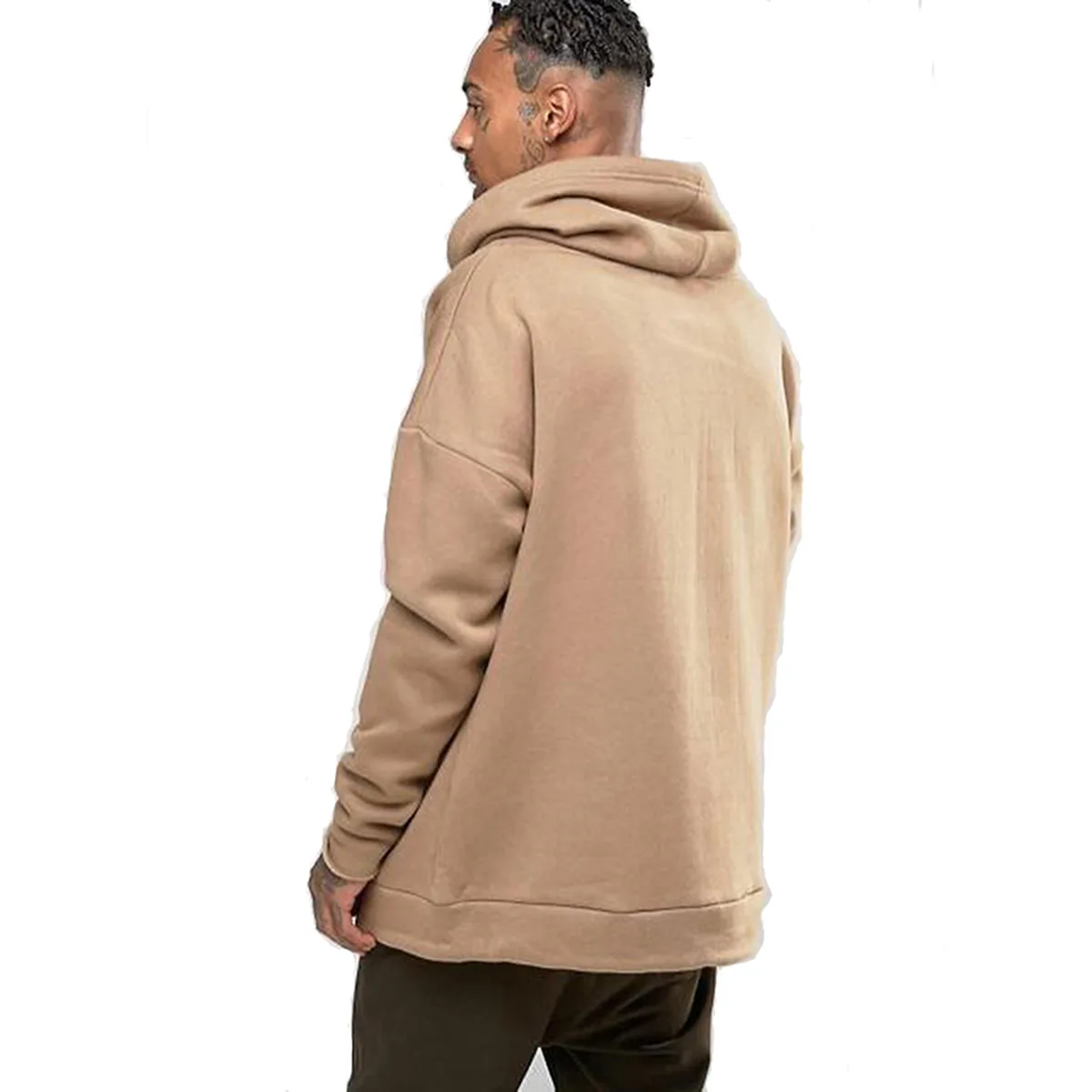 

Designer Streetwear Men Fashion Cowl Neck Solid Color Plain Pullover Hoodies