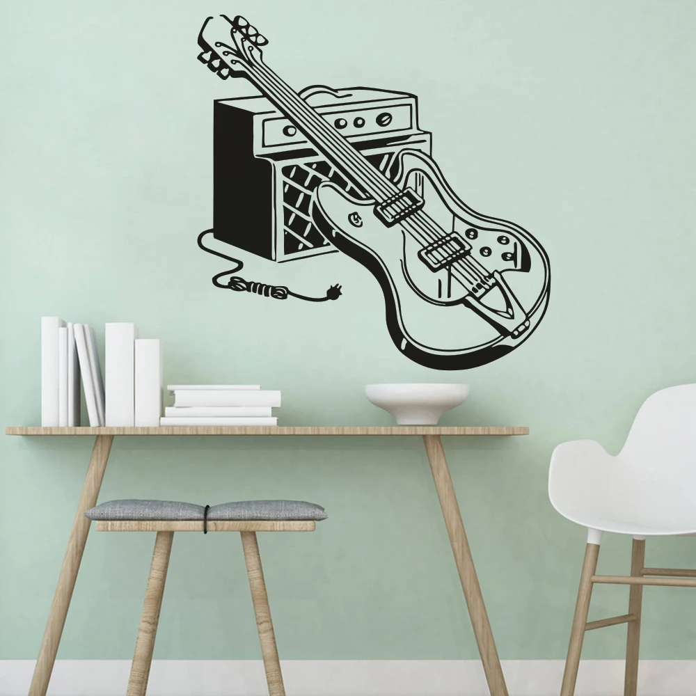 Наклейка на стену для электрогитары рок-поп-музыкальные инструменты виниловая