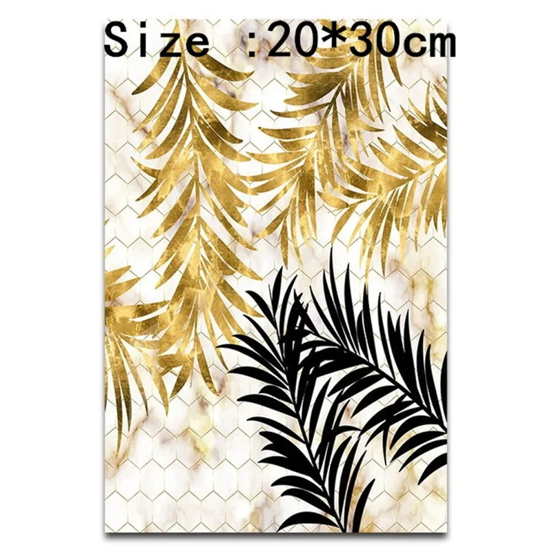 

Hot Sold Minimalist Art Household Spray painting Fashion Personality Gold Canvas painting Draw core Leaves Adornment Pictures