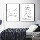 Абстрактный Рисунок с одной линией, плакат и принты, для мамы и младенца, настенное художественное украшение для дома, картина на стену, сексуальная фигурка