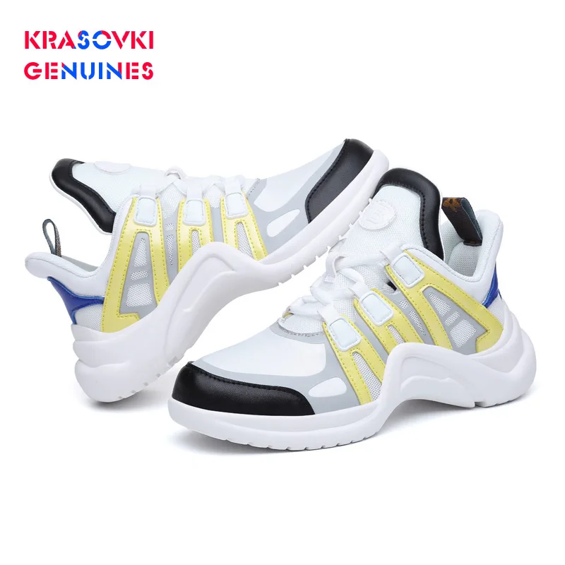Krasovki Genuines/женские кроссовки сезон осень с круглым носком Прямая поставка модная
