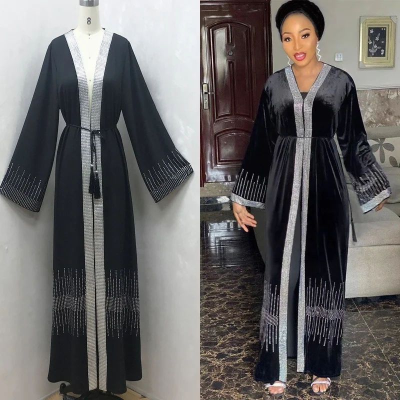 

cardigan robe set with diamond ironing Africa Dubai Middle East and The United States hot-selling linen cardigan skirts