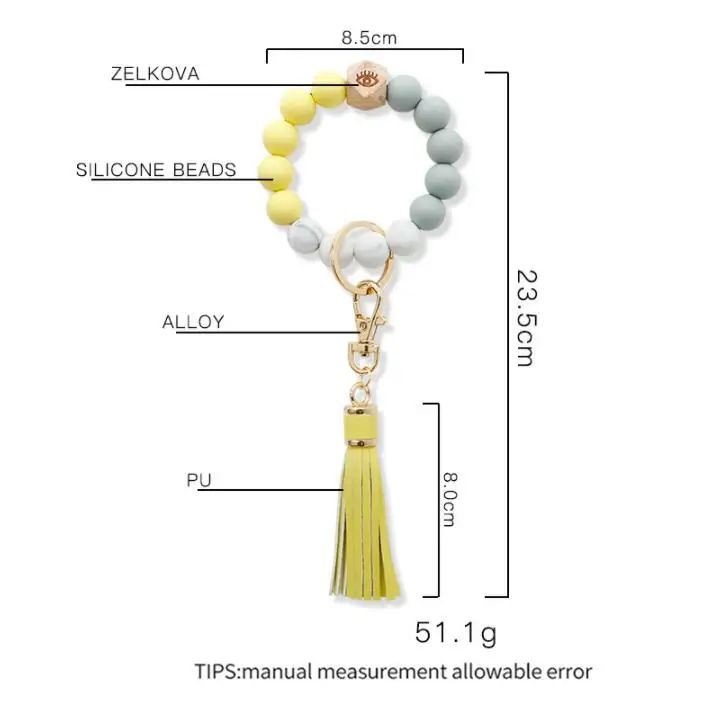 Смешанные деревянные бусины силикагель в форме двойного конуса красивые брелки