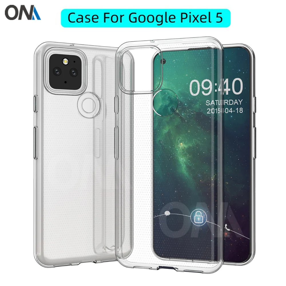 Чехол для Google Pixel 5 ТПУ силиконовый прозрачный чехол бампер мягкий прозрачная