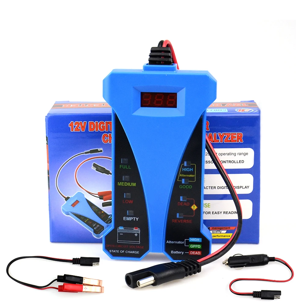 Новинка 2019 Умный Цифровой Тестер Аккумуляторов светодиодный дисплей вольтметр 12