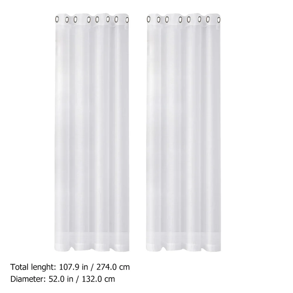 

2pcs Sheer Curtain Window Draperies Rod Pocket Window Panels for Home Patio