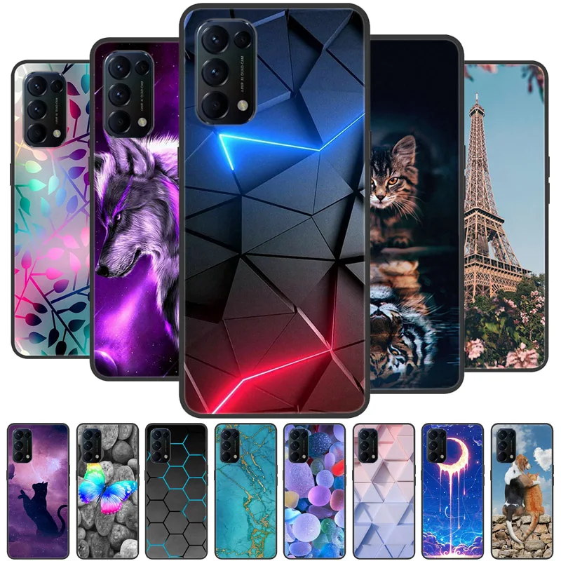 

For Oppo Find X3 Lite Case Wolf Cat Painted Soft Silicone Phone Cases for Oppo Find X3 Lite Back Cover FindX3 X 3 X3Lite Fundas