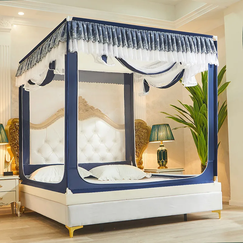 Bestellen Doppel Bett Zipper Moskito Net Jurte Zubehör Faltbare Erwachsene Bett Baldachin Mädchen Zimmer Dekoration Mosquitera Cuna Schlafzimmer Zelt