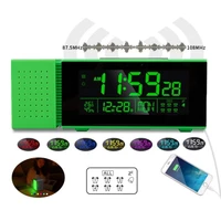 ts p30 ir sensor digital alarm clock movable night light with fm radio temperature humidity display smart electronics
