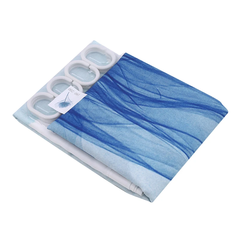 

Printed Bath Curtains Waterproof Polyester Fabric Washable Bathroom Shower Curtain Screen With Hooks Accessories